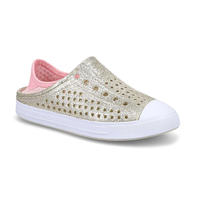 Grls Guzman Steps Glitter Mist Slip On Shoe - Champagne