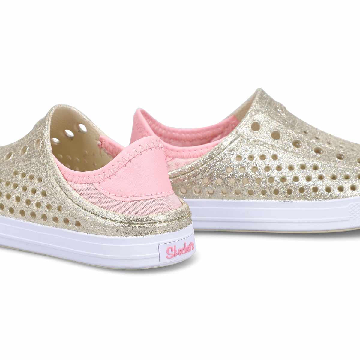 Girls' Guzman Steps Glitter Mist Slip On Shoe - Champagne