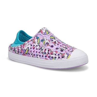 Grls Guzman Steps Unicorn Days Slip On Sneaker - Lavender/Aqua