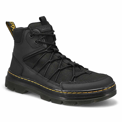 Dr Martens Men's Buwick Combat Boot - Black | SoftMoc.com