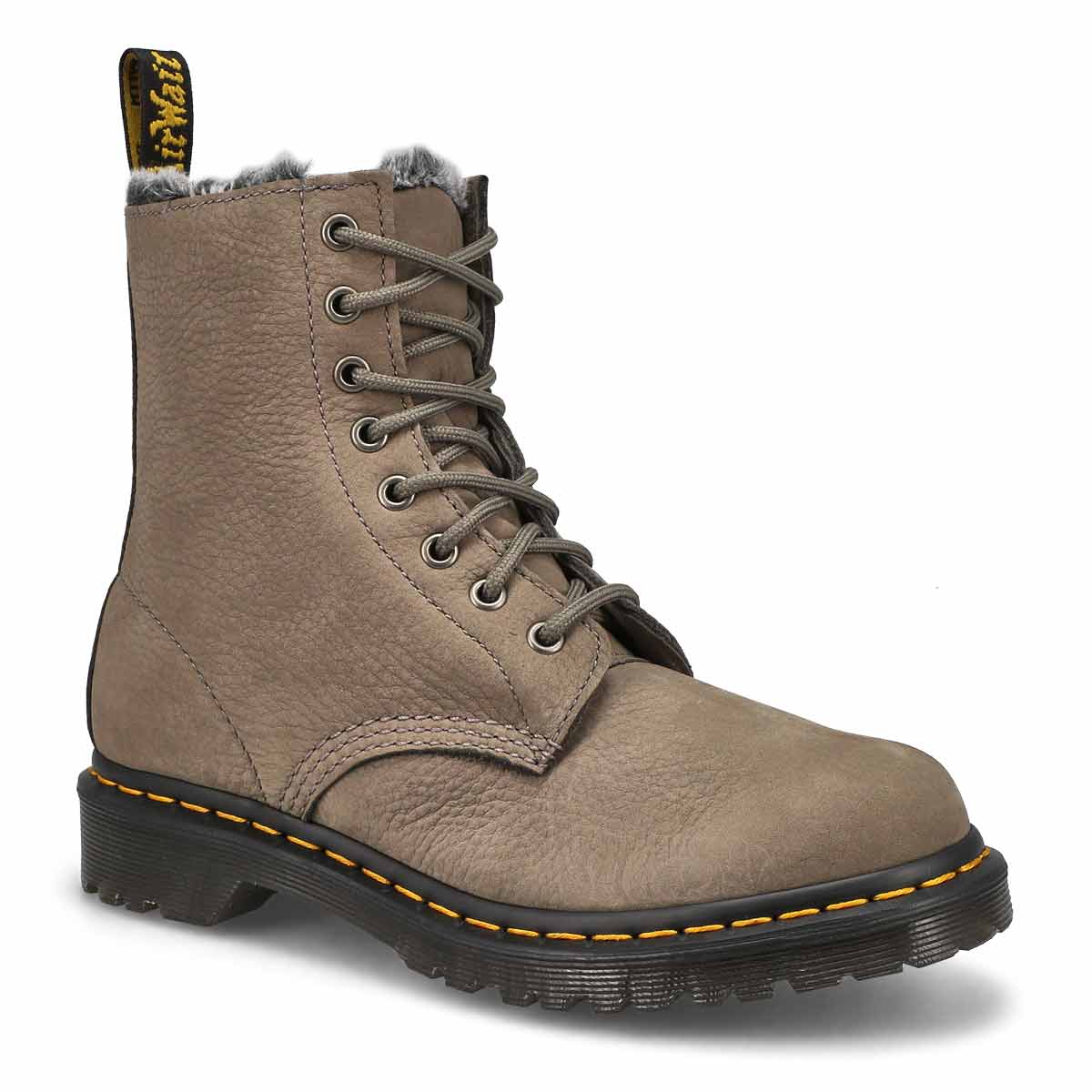 Women's Serena 8-Eye Lined Combat Boot - Nickel Grey