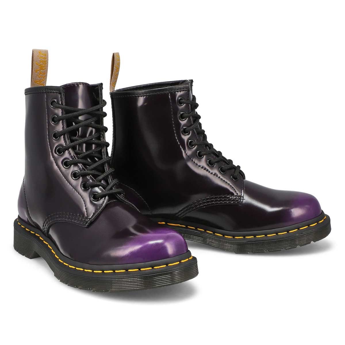 Botte militaire lisse à 8 œillets 1460 VEGAN, violet, femmes