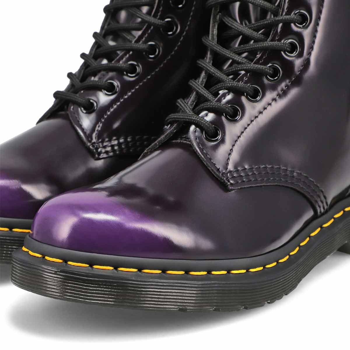 Botte militaire lisse à 8 œillets 1460 VEGAN, violet, femmes