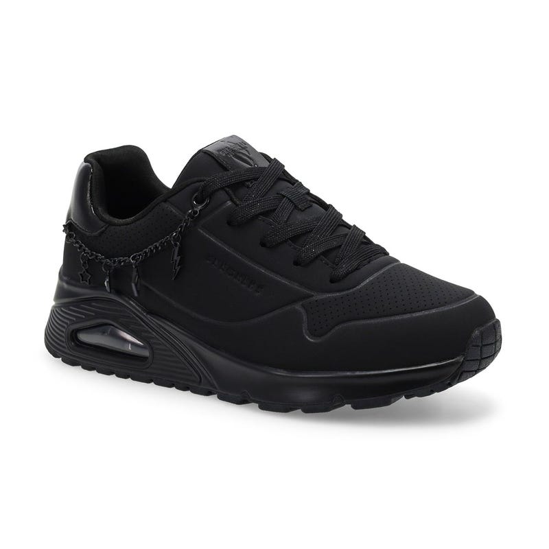 Girls'  Uno Gen1 She's Charming Lace Up Sneaker - Black/Black