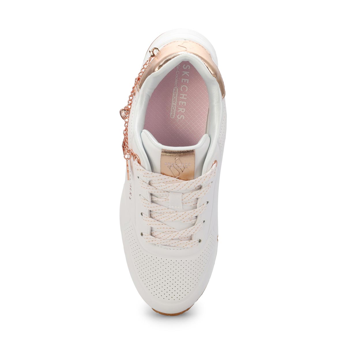 Girls'  Uno Gen1 She's Charming Lace Up Sneaker - White/Rose Gold