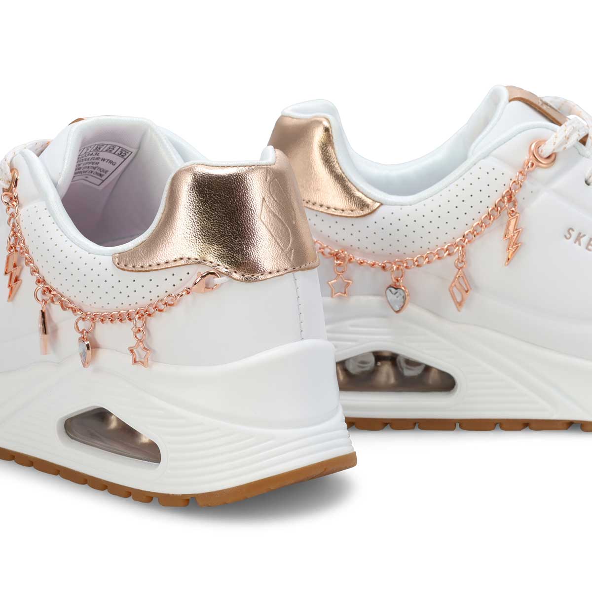Girls'  Uno Gen1 She's Charming Lace Up Sneaker - White/Rose Gold