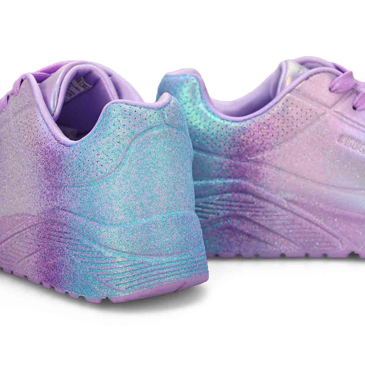 Girls'  Uno Lite Metallic Shimmers Sneaker - Lavender