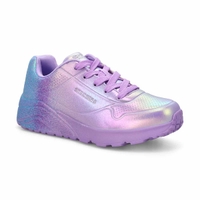 Girls'  Uno Lite Metallic Shimmers Sneaker - Lavender
