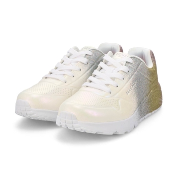 Girls'  Uno Lite  Metallic Shimmers Sneaker - Whit