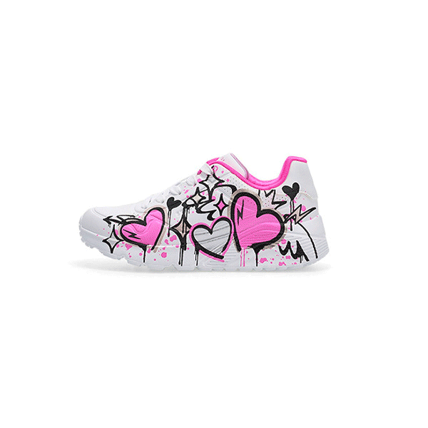 hm✳︎♡ Skechers Girls' Uno Lite Graffiti Hearts Snea | SoftMoc.com