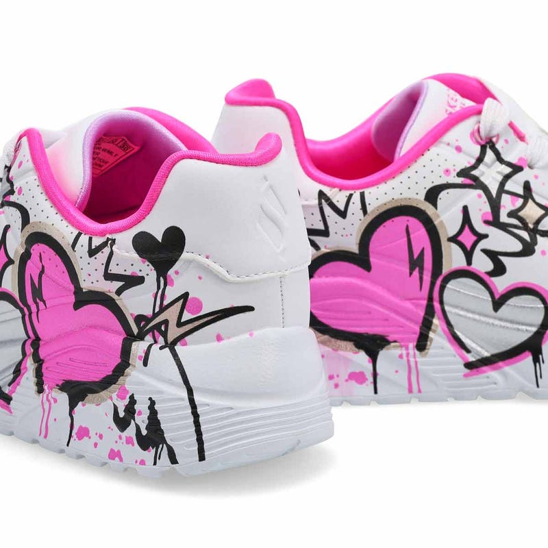 Baskets UNO LITE GRAFFITI HEARTS, blanc/multi, filles
