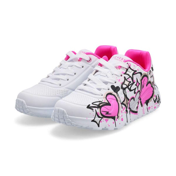 Baskets UNO LITE GRAFFITI HEARTS, blanc/multi, filles