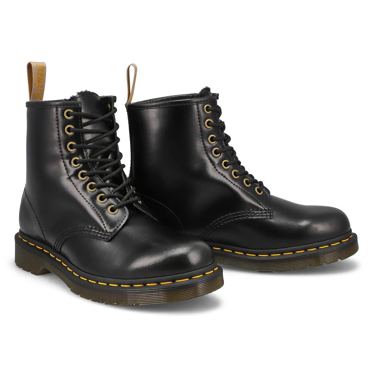 Botte doublée 1460 VEGAN, noir mat, femmes