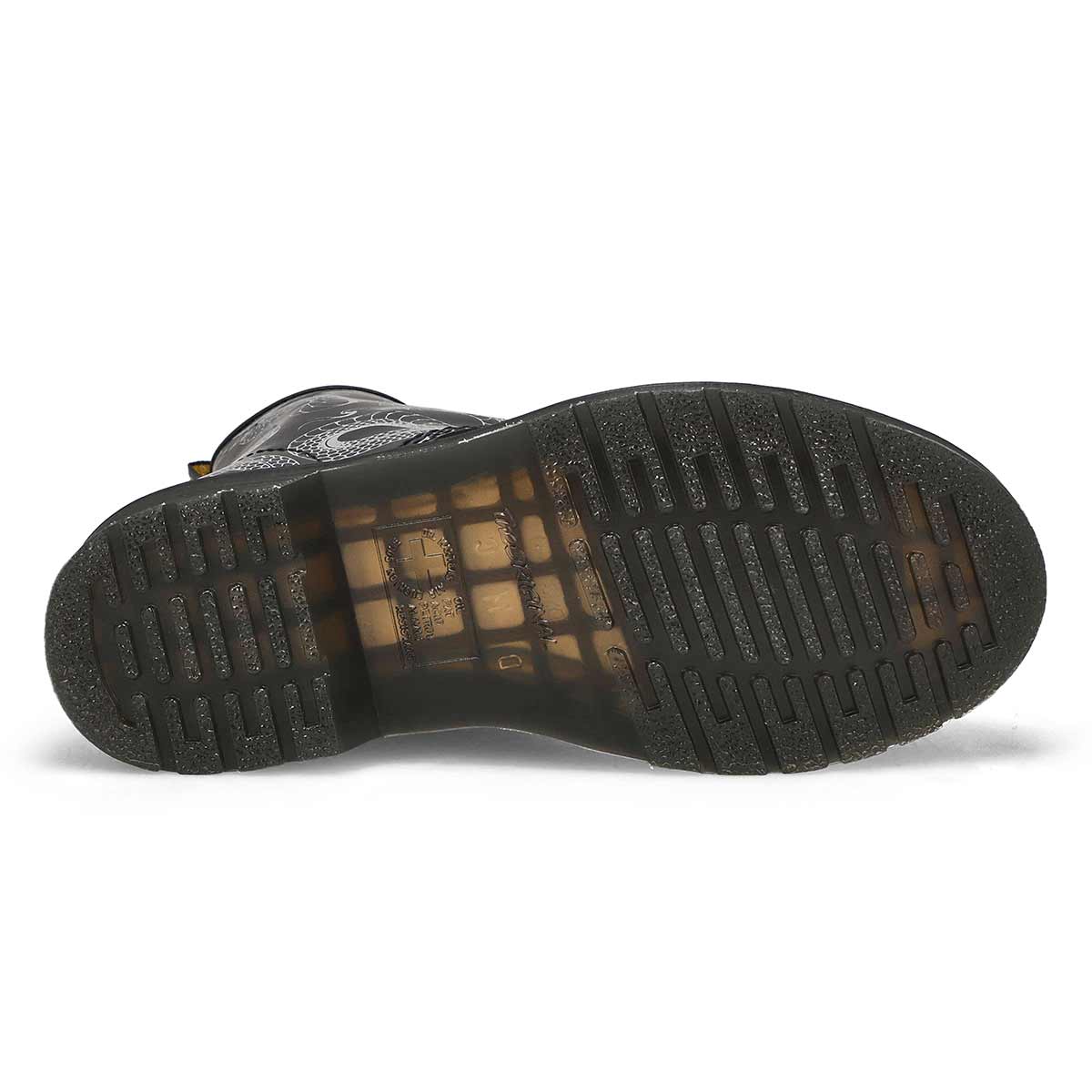 Botte lisse 1460 8 œillets, motif serpent, unisexe