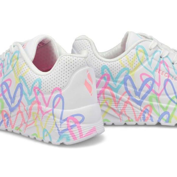 Baskets à lacets JGOLDCROWN UNO LITE, blanc/rose/turquoise, filles