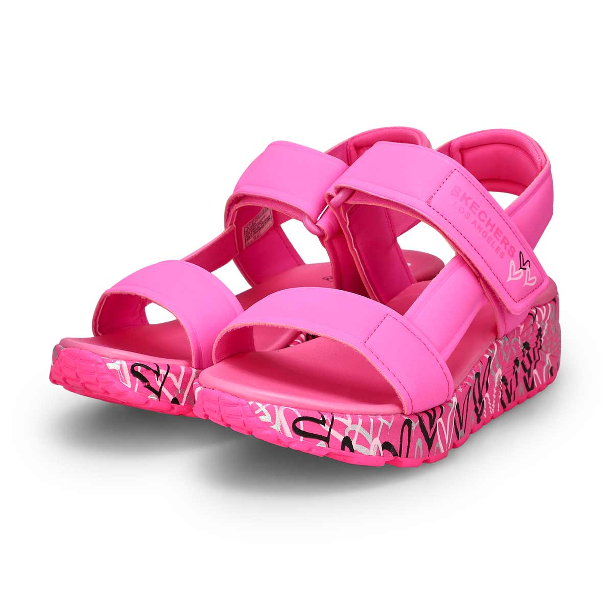 Girls'  Uno Lite Sandal - Hot Pink/Multi