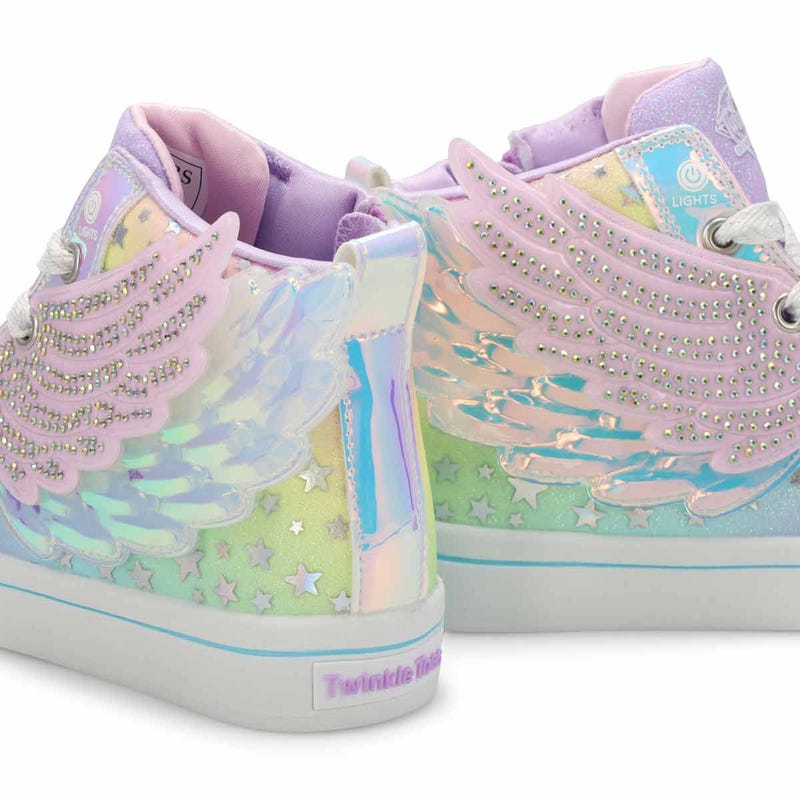 Girls'  Twinkle Toes Twi-Lights 2.0 Dreamy Wings Sneaker - Lavender/Light Pink