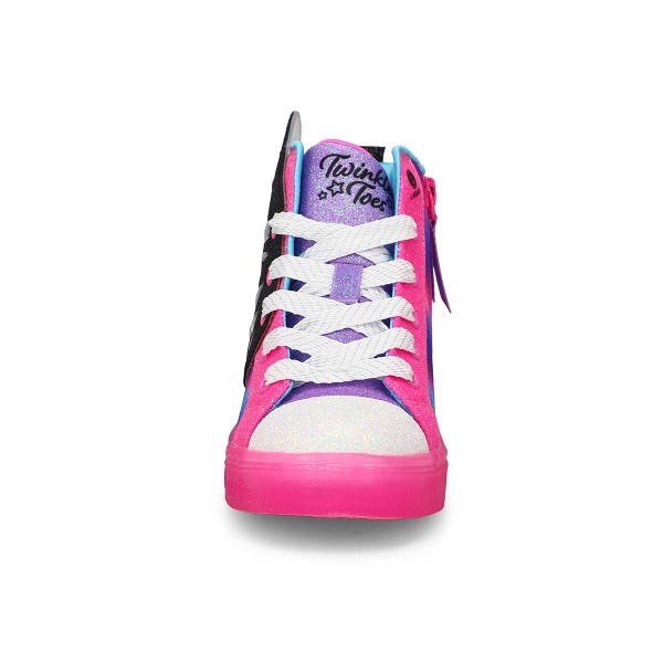 Giirls'  Twinkle Toes Twinkle Sparks Ice Sneaker - Black/ Pink