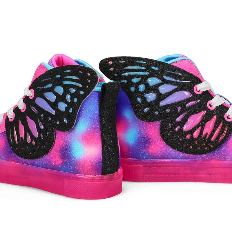 Giirls'  Twinkle Toes Twinkle Sparks Ice Sneaker - Black/ Pink