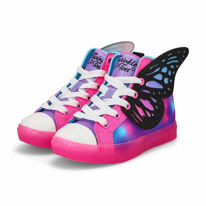 Giirls'  Twinkle Toes Twinkle Sparks Ice Sneaker - Black/ Pink