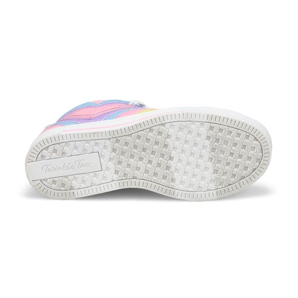 Girls'  Twinkle Toes Twinkle Sparks Light Up Hi Sneaker - Light Pink/Multi