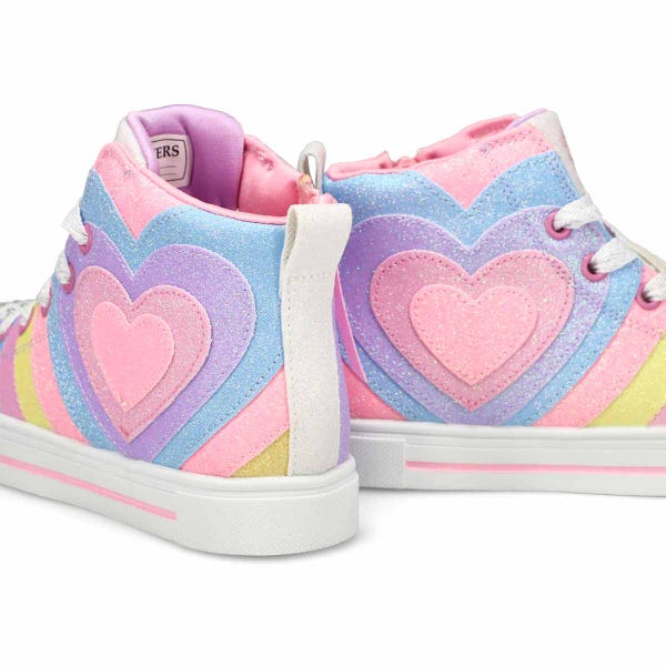 Girls'  Twinkle Toes Twinkle Sparks Light Up Hi Sneaker - Light Pink/Multi