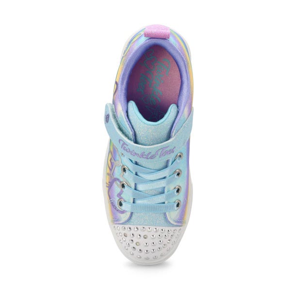 Girls'  Twinkle Toes Twinkle Sparks Ombre Sneaker - Light Blue/Multi