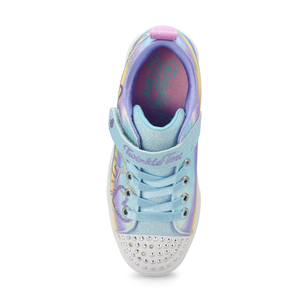Girls'  Twinkle Toes Twinkle Sparks Ombre Sneaker - Light Blue/Multi