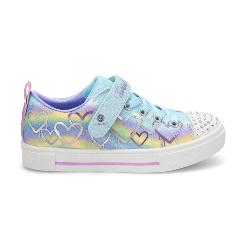 Girls'  Twinkle Toes Twinkle Sparks Ombre Sneaker - Light Blue/Multi