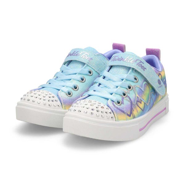 Girls'  Twinkle Toes Twinkle Sparks Ombre Sneaker - Light Blue/Multi