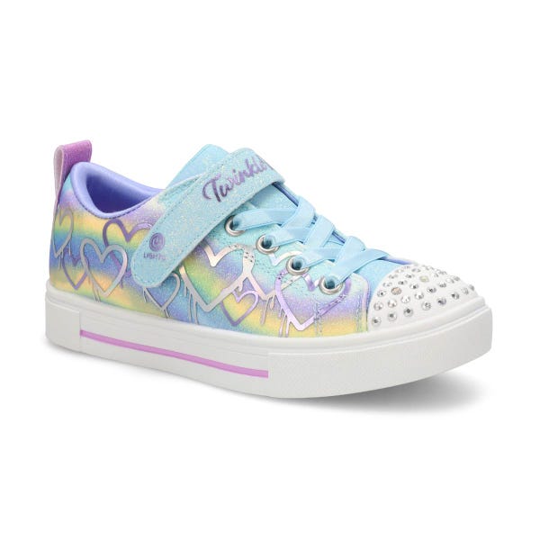 Girls'  Twinkle Toes Twinkle Sparks Ombre Sneaker - Light Blue/Multi