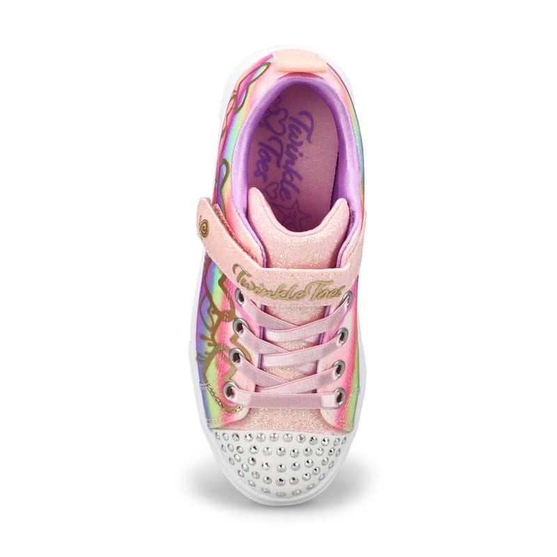 Girls'  Twinkle Sparks Ombre Love Light Up Sneaker - Light Pink/Multi