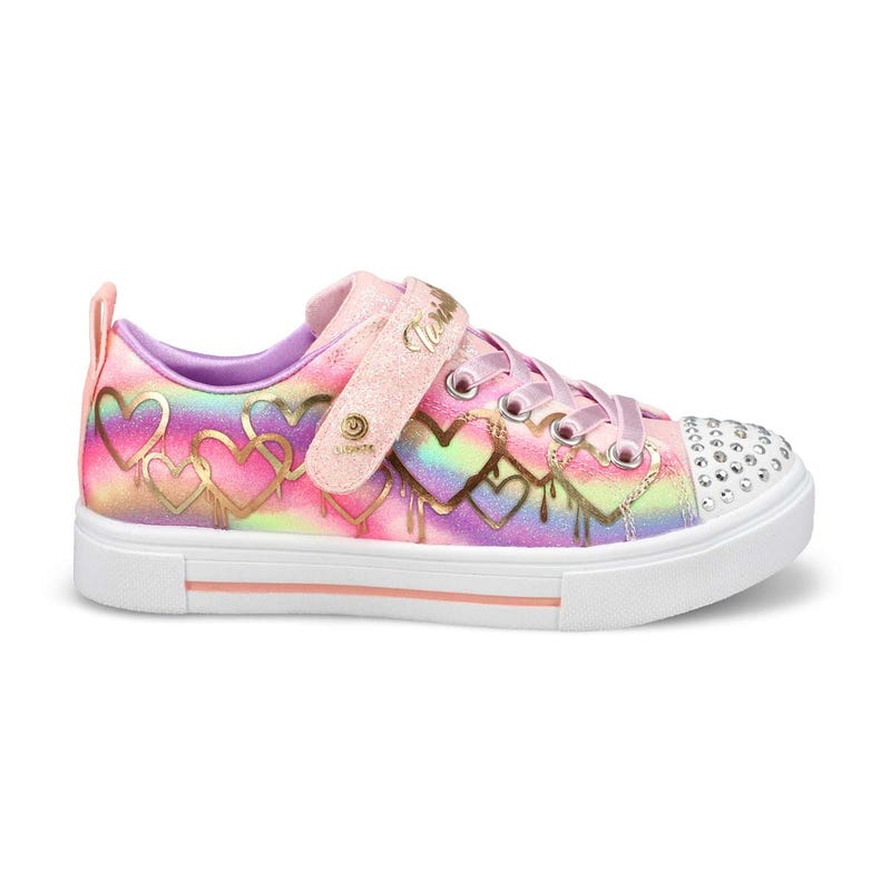 Girls'  Twinkle Sparks Ombre Love Light Up Sneaker - Light Pink/Multi