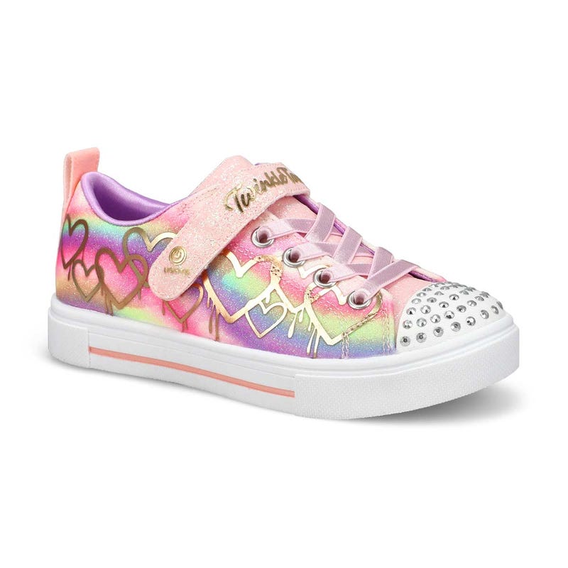 Girls'  Twinkle Sparks Ombre Love Light Up Sneaker - Light Pink/Multi