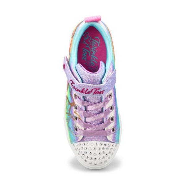 Girls'  Twinkle Sparks Ombre Love Light Up Sneaker - Lavender/Multi