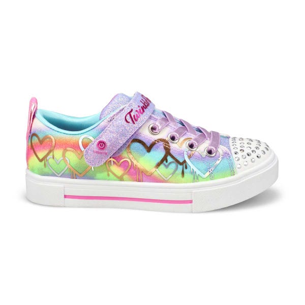 Girls'  Twinkle Sparks Ombre Love Light Up Sneaker - Lavender/Multi