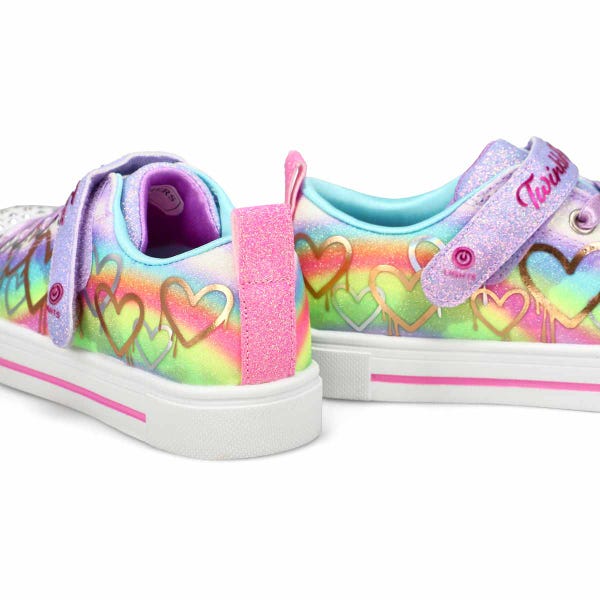 Girls'  Twinkle Sparks Ombre Love Light Up Sneaker - Lavender/Multi