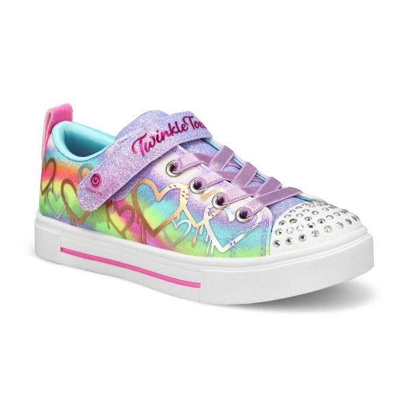 Girls'  Twinkle Sparks Ombre Love Light Up Sneaker - Lavender/Multi