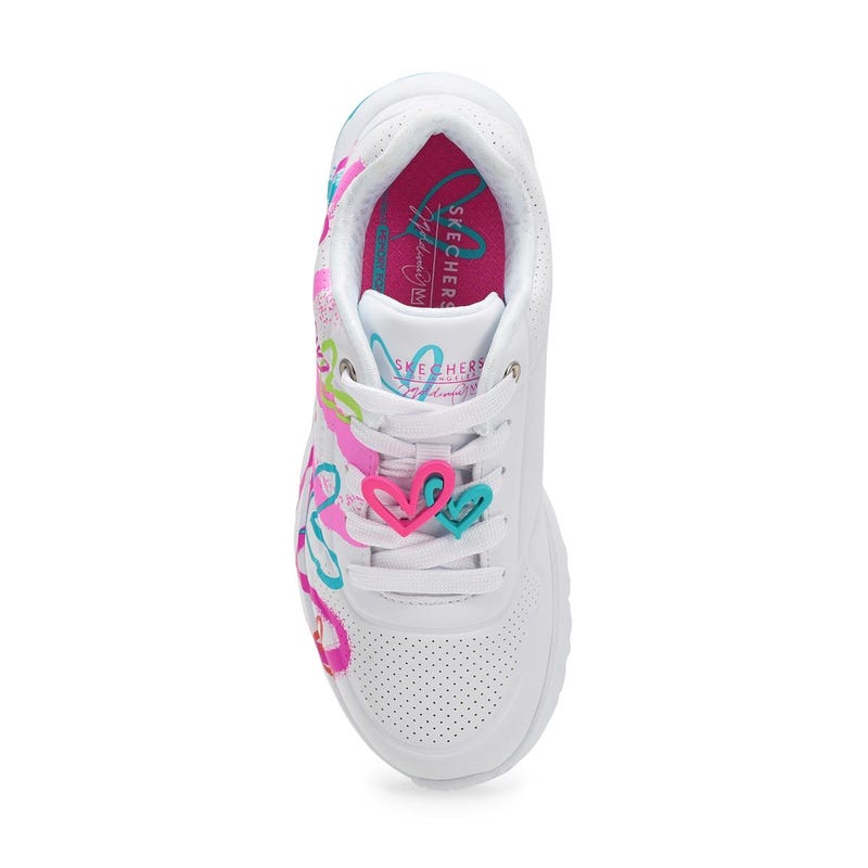 Baskets UNO LITE GOLDENCROWN BIG GRAFFITI HEARTS, blanc/multi, filles