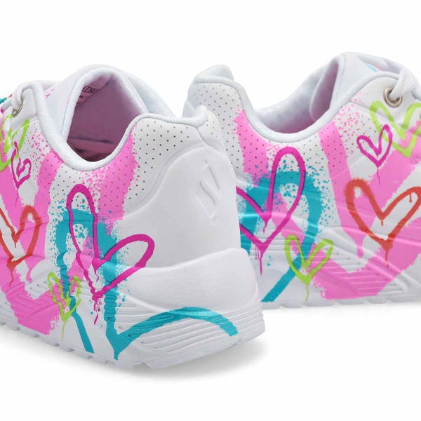 Baskets UNO LITE GOLDENCROWN BIG GRAFFITI HEARTS, blanc/multi, filles