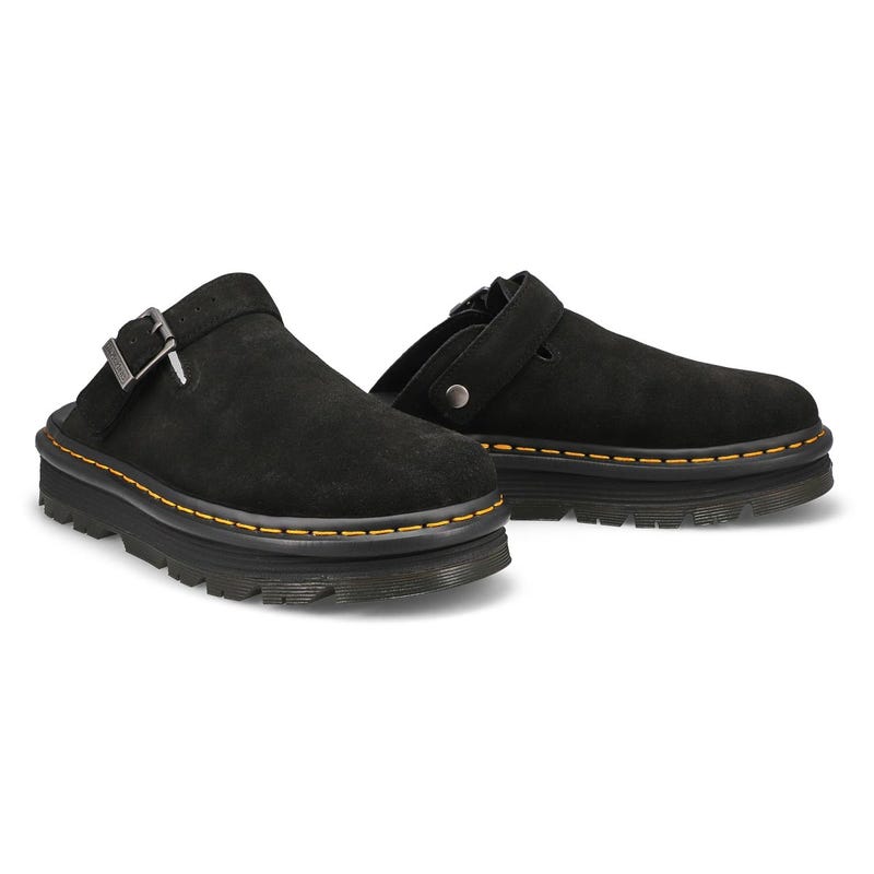 Unisex Zebzag Mule Suede Casual Clog - Black