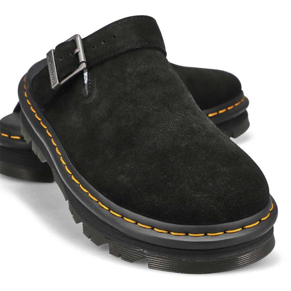Unisex Zebzag Mule Suede Casual Clog - Black