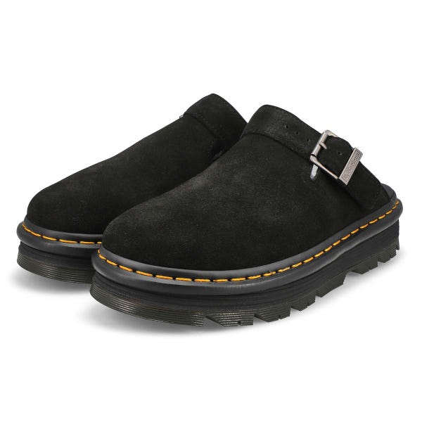 Unisex Zebzag Mule Suede Casual Clog - Black