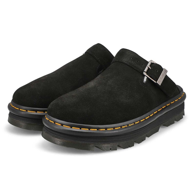 Unisex Zebzag Mule Suede Casual Clog - Black