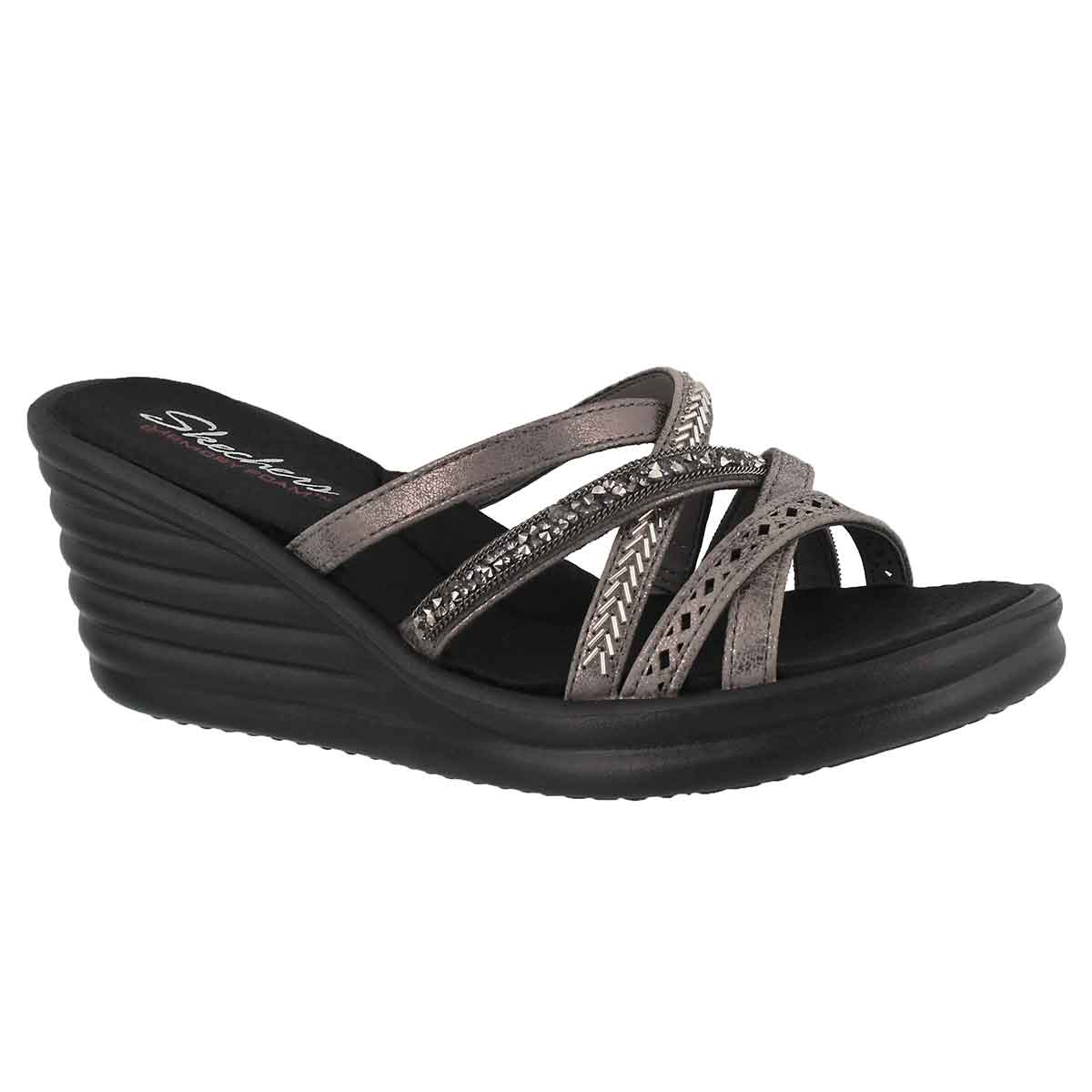 skechers rumblers wave women's wedge sandals