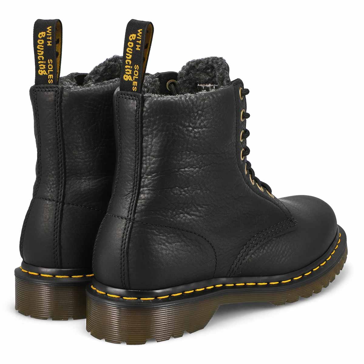 Men's 1460 Originals 8 eye Grizzly Lined Casual Boot - Black