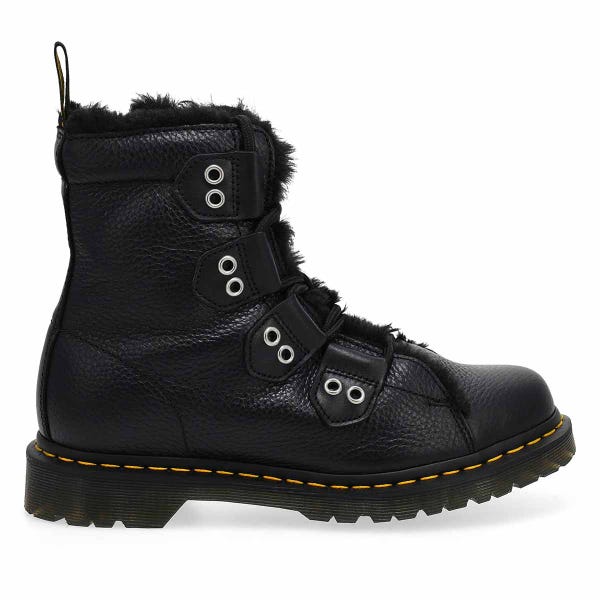 Women's 1460 Serena LTT Fur Lined Combat Boot - Black