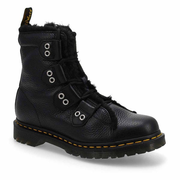 Women's 1460 Serena LTT Fur Lined Combat Boot - Black