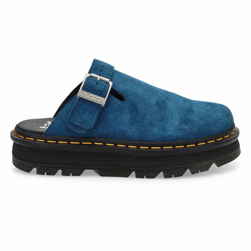 Unisex Zebzag Mule Suede Casual Clog - Neptune Blue