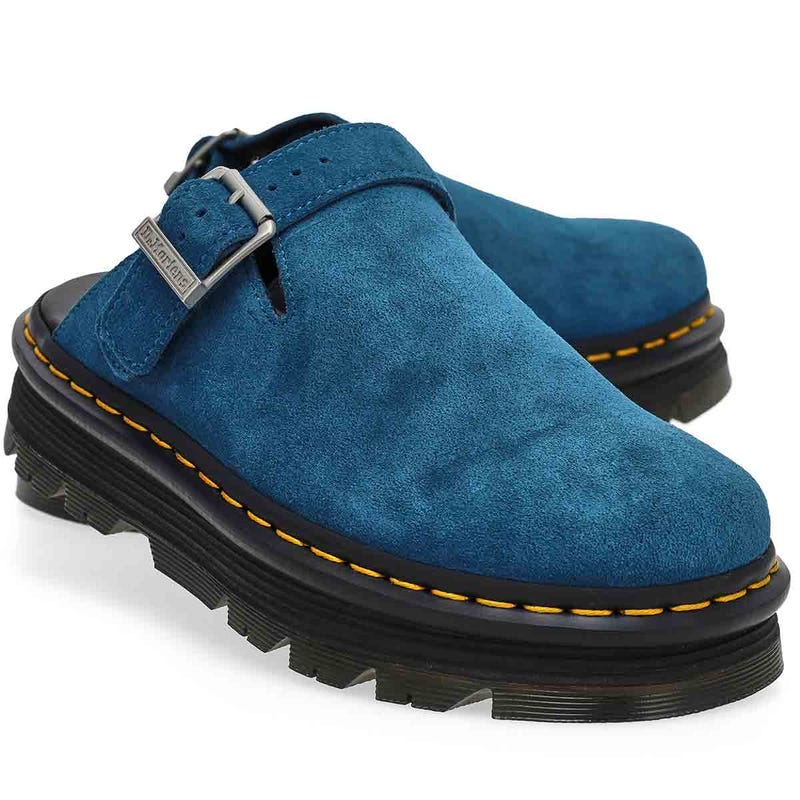 Unisex Zebzag Mule Suede Casual Clog - Neptune Blue